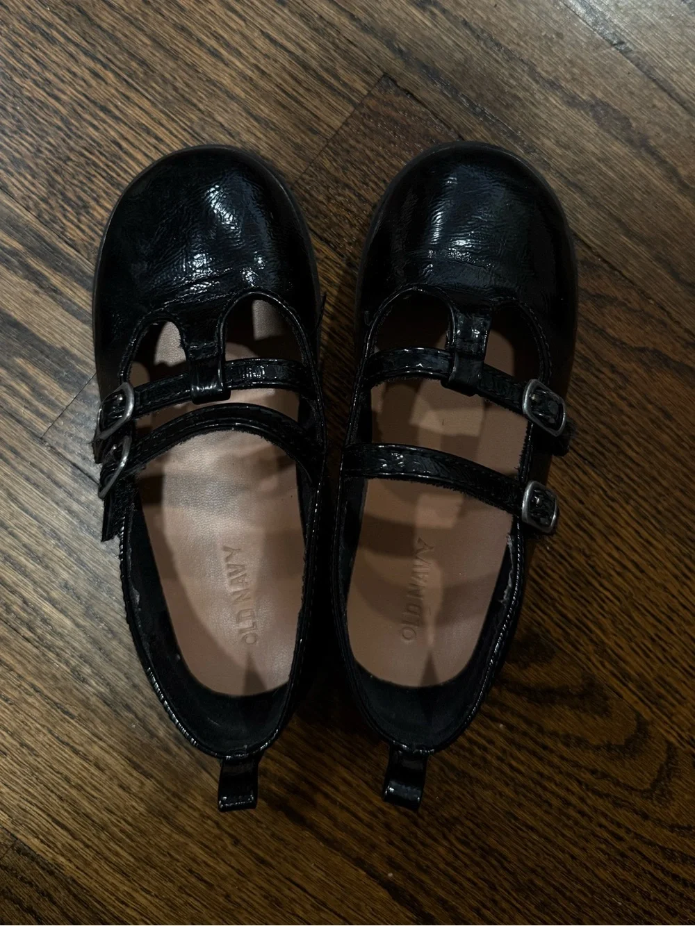 Old Navy Black Patent Double-Strap Mary Janes